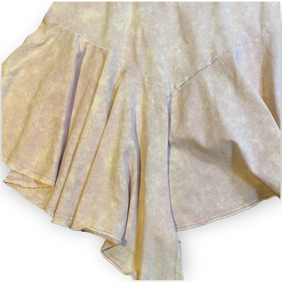 2for$30 ANTHROPOLOGIE Eri &Ali Acid Wash Asymmetrical T Shirt Pink Peach Medium - Picture 6 of 12